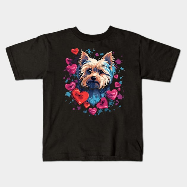 Yorkshire Terrier Valentine Day Kids T-Shirt by JH Mart